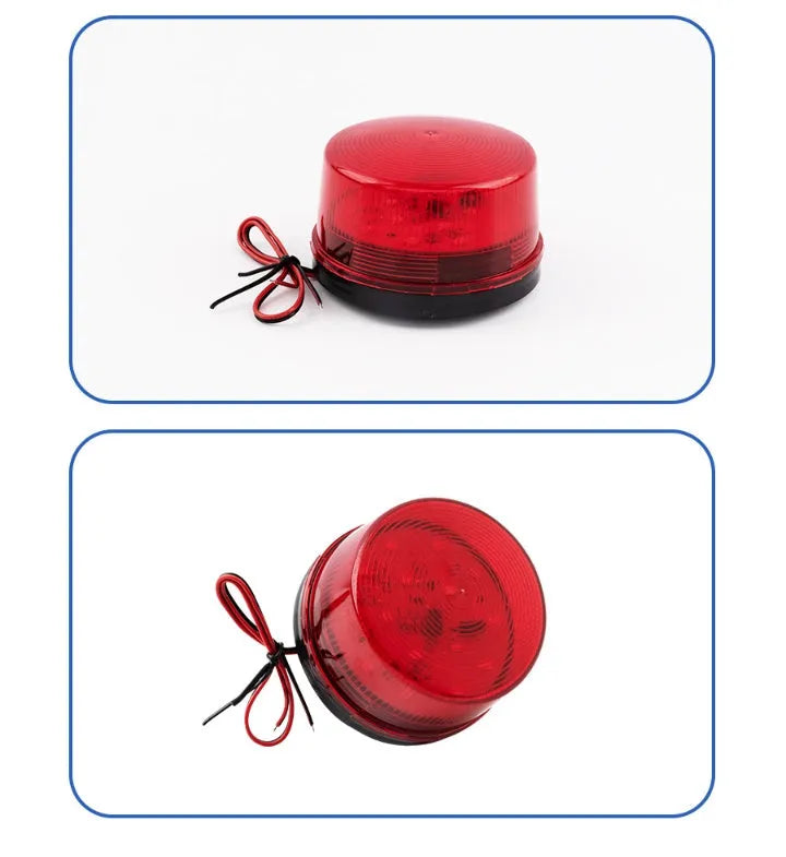 HC-79 24V red warning and alarm light with strobe, 73mm diameter.