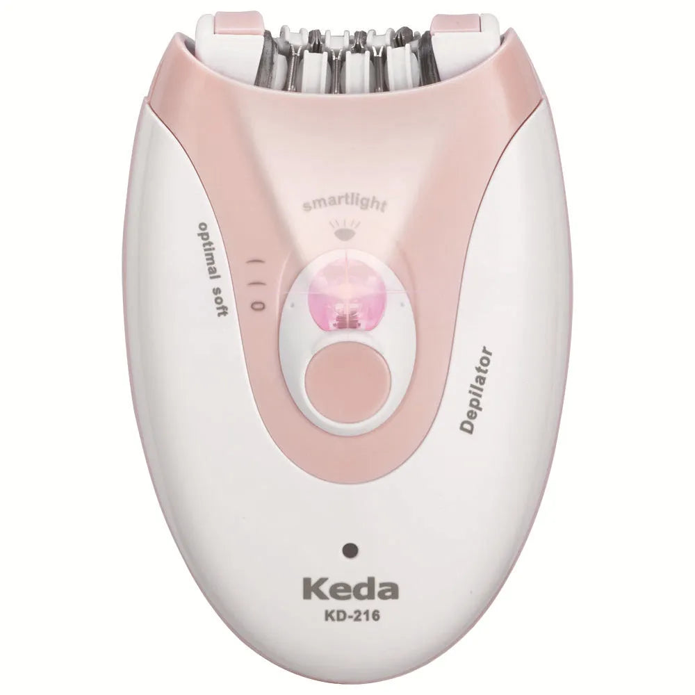 Portable USB electric hair removal device in KEDA-216 colour with brush cleaning accessory