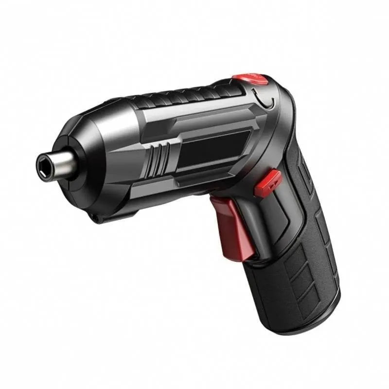 Compact lithium electric screwdriver drill in utility bag for DIY home use
