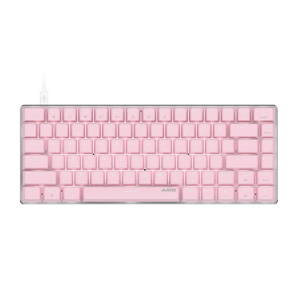 82-key mechanical keyboard with white backlighting and metal construction