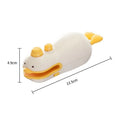 Yellow duck-shaped rechargeable electric bag sealer with animal jacquard pattern and charging cable