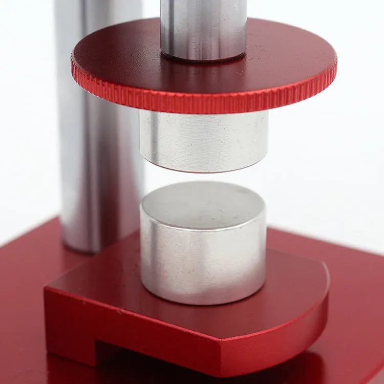 Watch repair spiral press tool with set of 20 plastic moulds for case back closure