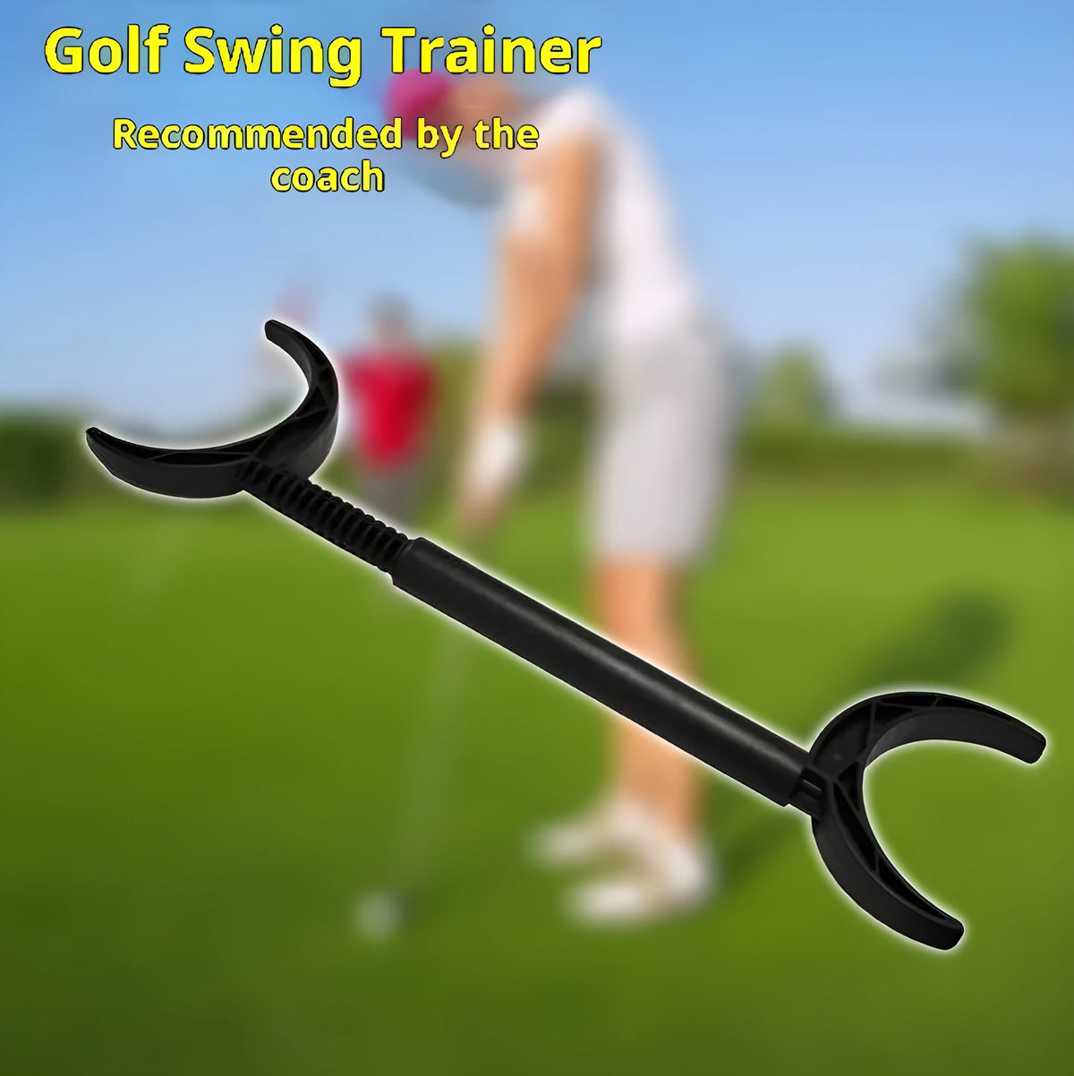 Portable home golf wedge simulator plastic black cutting drill trainer on floor