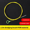 Yellow plastic car wash brush 2.3 metres long for cleaning automobile skylight and door drain holes