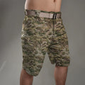 Men's cotton blend tactical shorts in camouflage pattern for outdoor hiking.