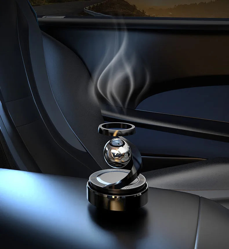 Solar-powered car aromatherapy perfume unit with decorative design and fragrance options