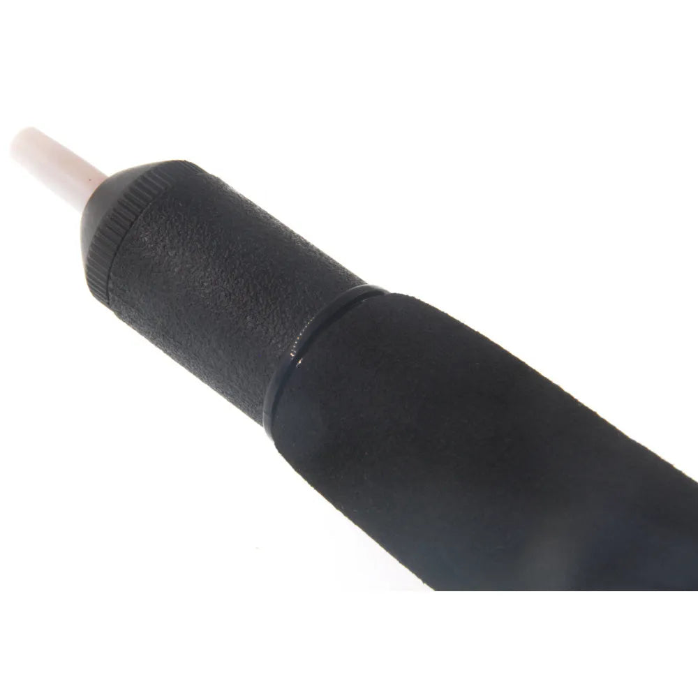 Black manual tin suction device, 210mm long, approximately 70g, semi-aluminium alloy body for desoldering