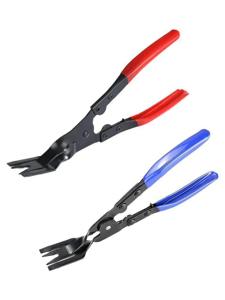 Blue automotive trim removal pliers with 235mm forged steel construction for door panel clips