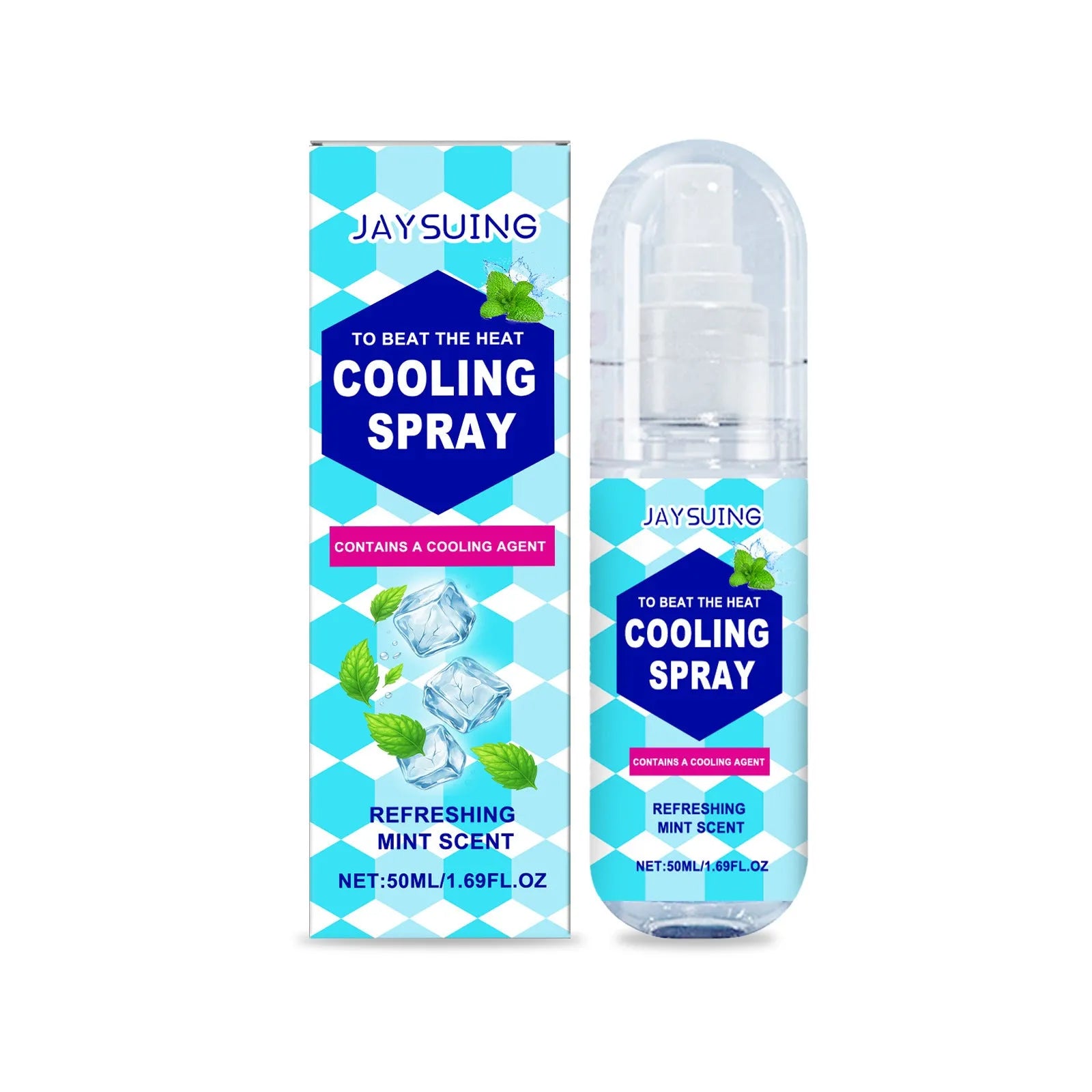 50ml portable cooling spray bottle with mint extract for summer outdoor refreshment