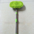Three sections aluminium alloy telescopic car mop with green cotton head for car washing