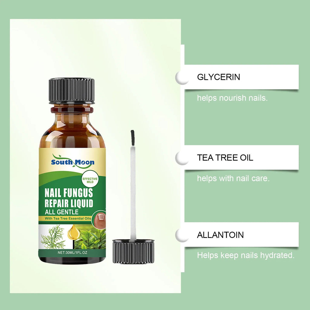 30ml bottle of tea tree oil nail fungus repair solution with a gentle formula.