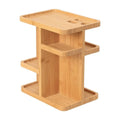 Bamboo multi-layer rotary storage rack with 18 litre capacity for cosmetics organisation