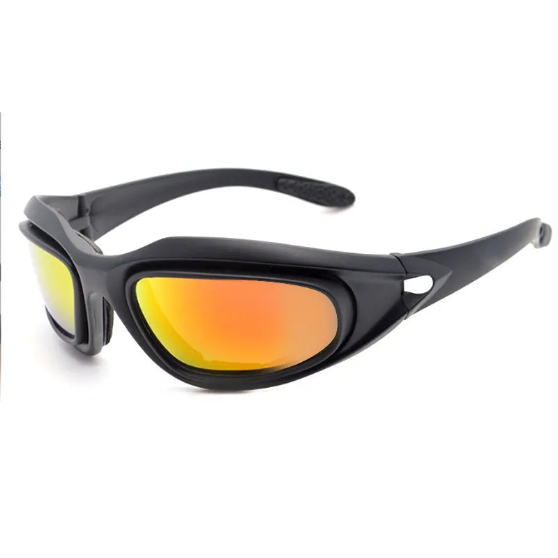 Tactical polarized sunglasses for cycling with full rim sports frame