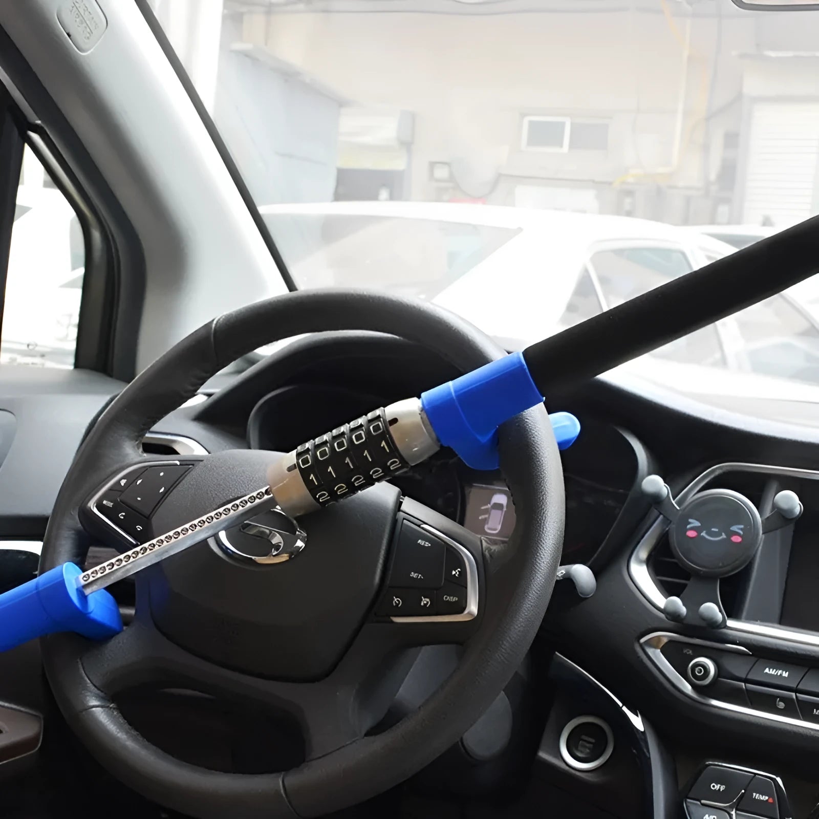 Car steering wheel U-lock with combination dial in alloy steel construction