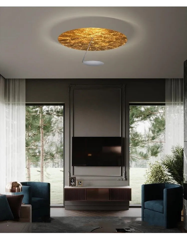 White and gold creative iron art chandelier ceiling lamp with a 50cm diameter.