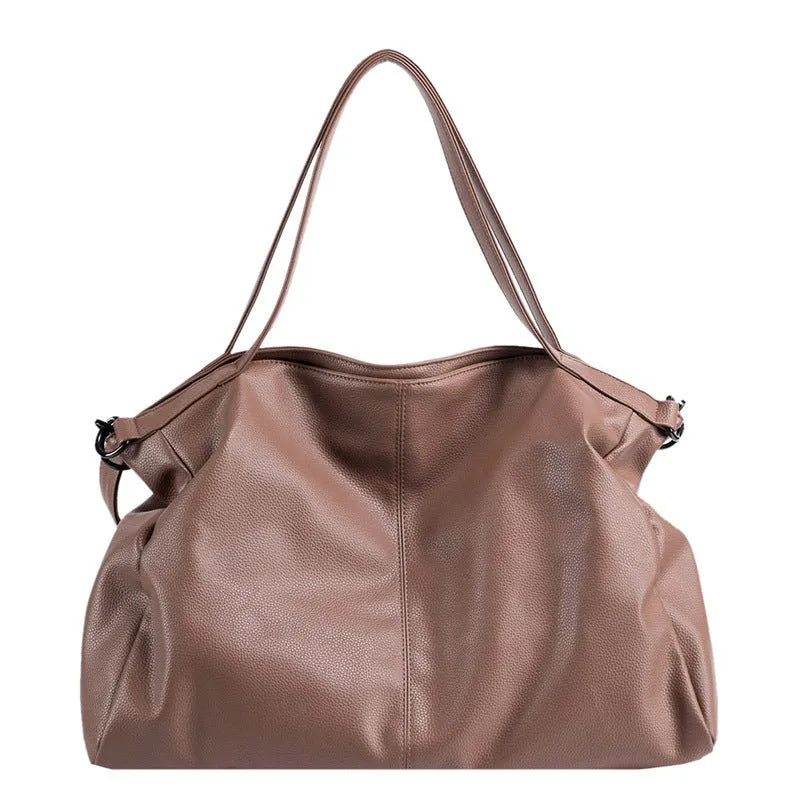 Large soft surface PU messenger bag with zipper opening and internal organisation pockets
