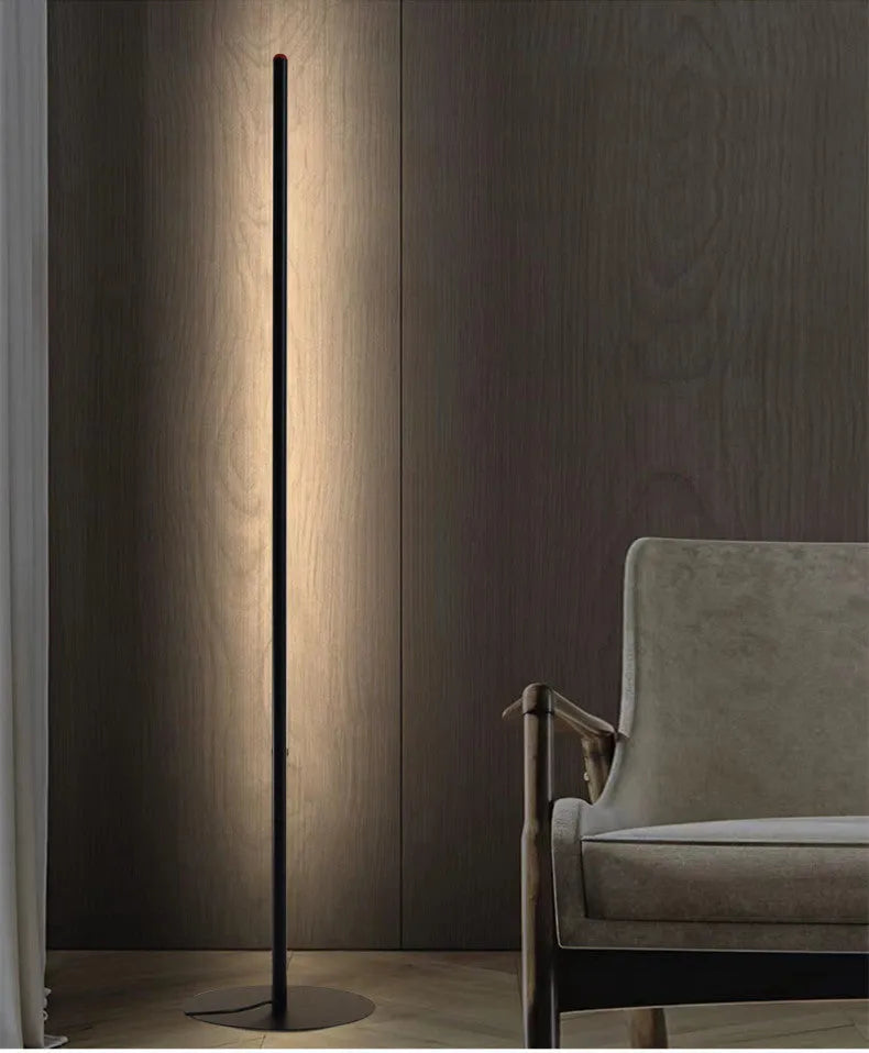 Vertical aluminum alloy floor lamp with LED light in modern simplicity design