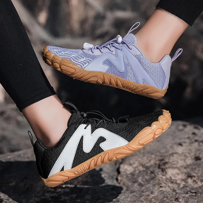Couple sports climbing shoes with Flyknit lining and rubber soles in multiple colour options