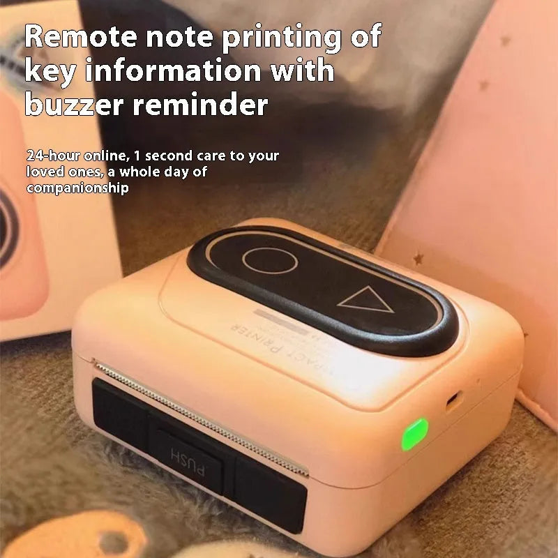 Avocado Green Bluetooth pocket thermal mini printer next to a mobile phone