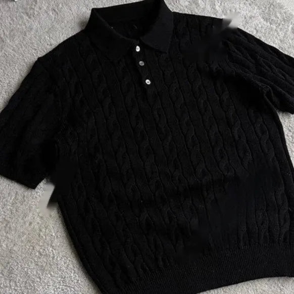 Short sleeve combed cotton knitted T-shirt in grey on a hanger, showing youth style.