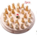 Children's beech wood memory chess educational game with white pieces on 17×17cm board for colour recognition learning