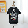 Dog wearing casual polyester pullover sweater with four-button front closure in Kiss sweater colour