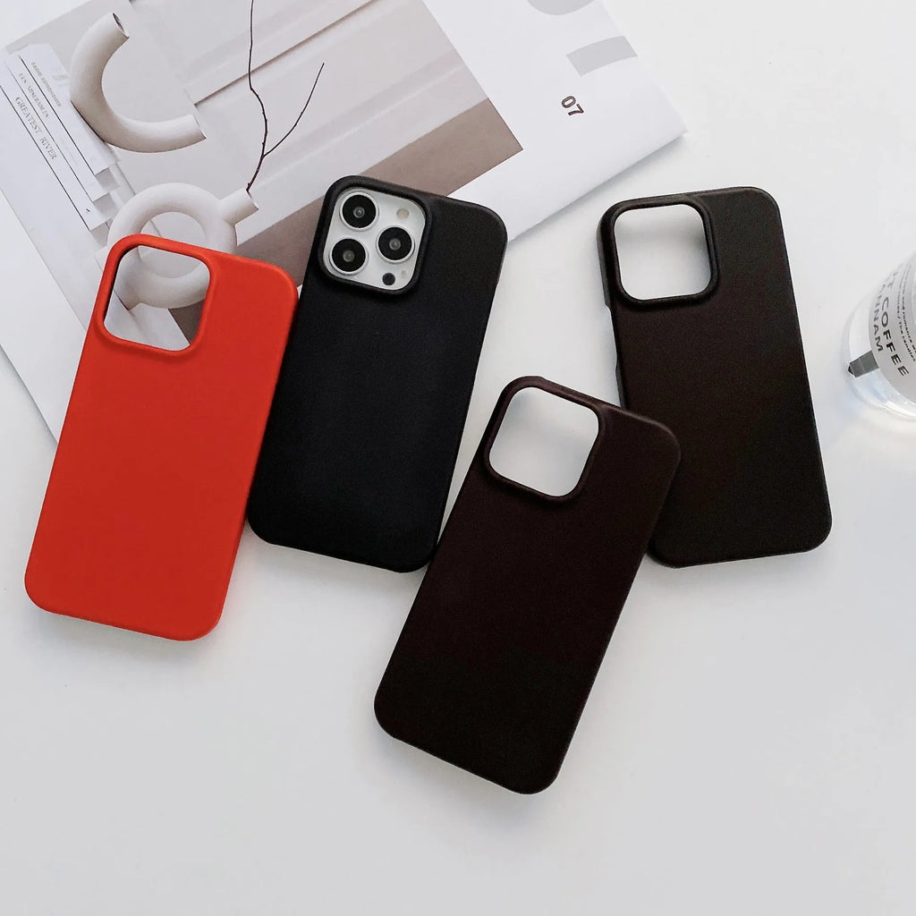 Heat-sensitive colour-changing PC phone case for iPhone with inner velvet half-wrap, red to orange transition