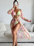 Printed bikini swimsuit for women, shown in the style of picture one, for swimming and wading.