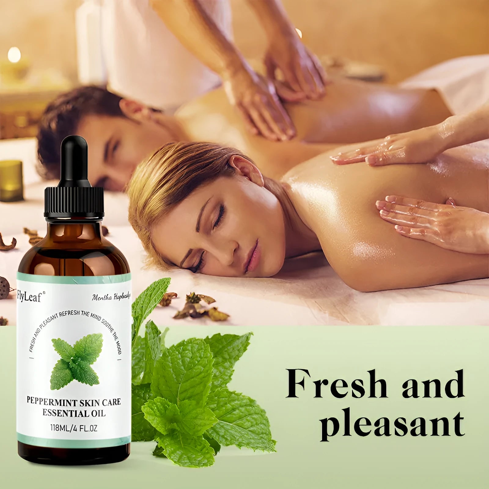 118ml bottle of pure natural peppermint essential body oil for aromatherapy diffuser and massage use