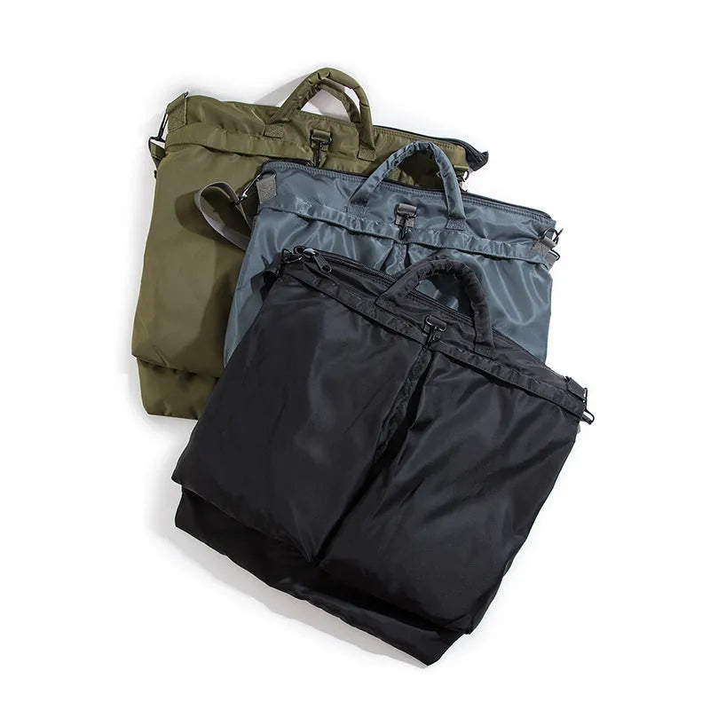 Oxford cloth large capacity computer messenger bag in solid colour for men, available in black, gray, green