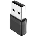 Black USB dual-band Bluetooth network adapter with nickel-plated connector