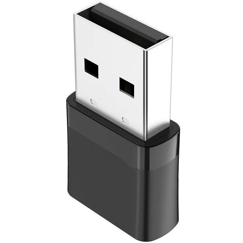 Black USB dual-band Bluetooth network adapter with nickel-plated connector