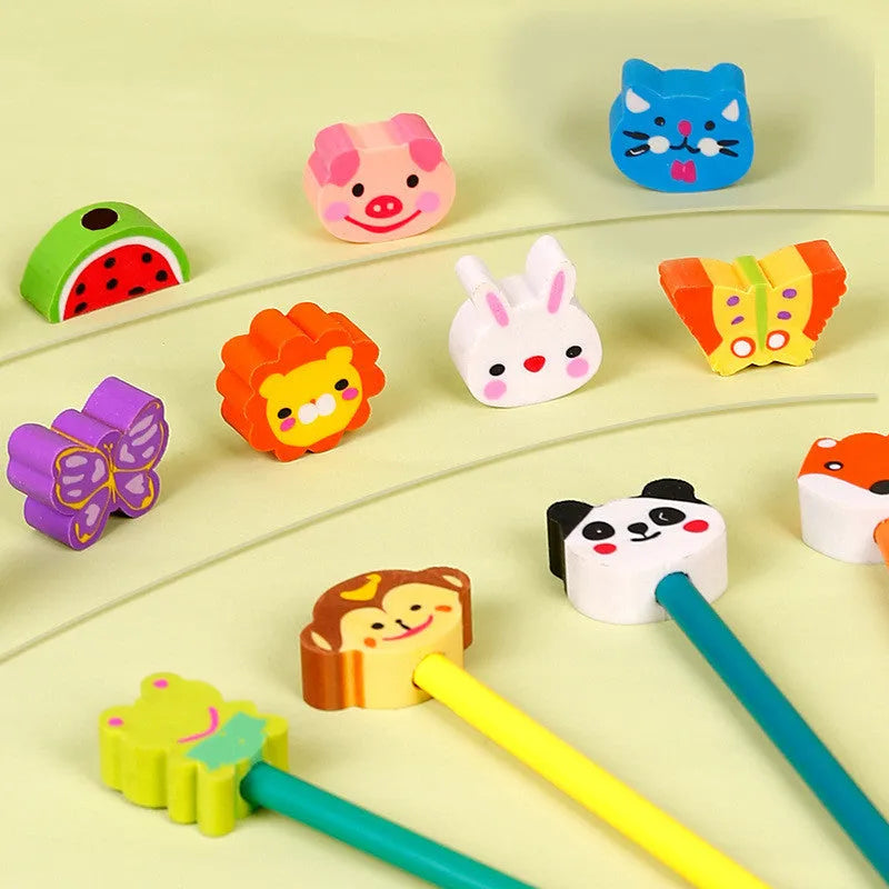 24-colour wooden pencil set with cartoon designs in paper packaging for training organisation