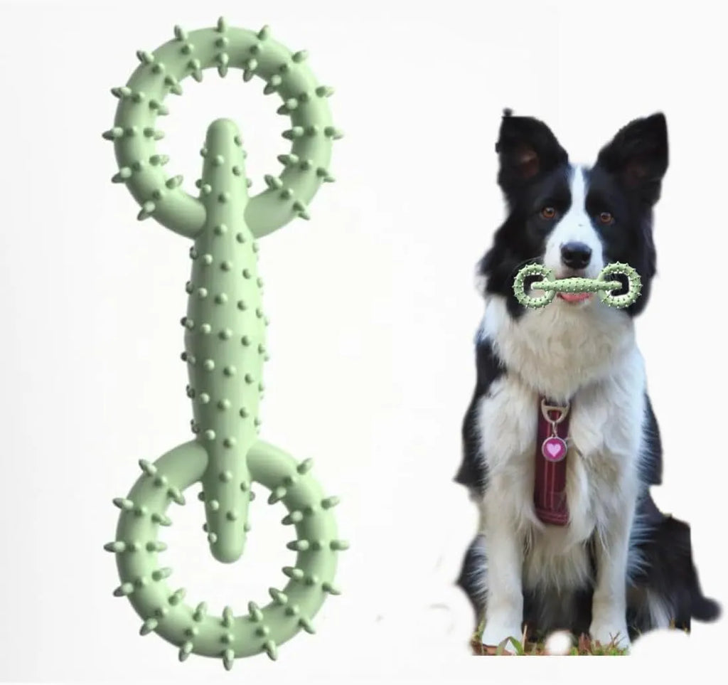 Blue TPR dog chew toy ring for puppy teething relief, 16cm diameter safe chew board