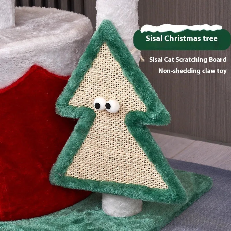 Christmas colour matching cat scratch integrated toy with density plate construction