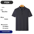 Men's solid-colour polo shirt with short sleeves for summer sports in a nylon-blend fabric
