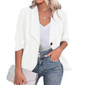 Slim-fitting cardigan jacket on a hanger, shown in black, white, and wine red colour options.