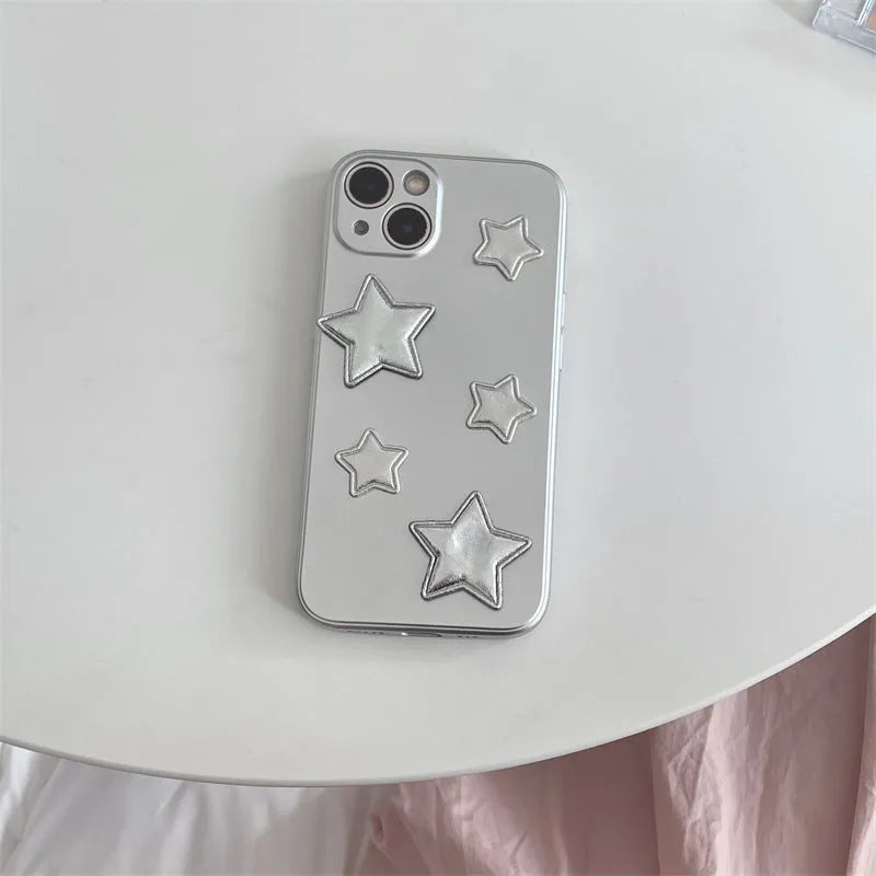 Silver electroplated silicone phone case for iPhone X to 14 Pro Max with XINGX five-dimension design