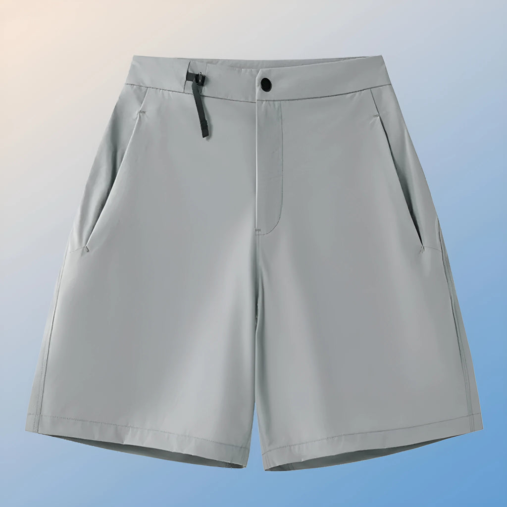 Men's quick-drying nylon sports shorts in Army Green colour with 3D elastic cut.