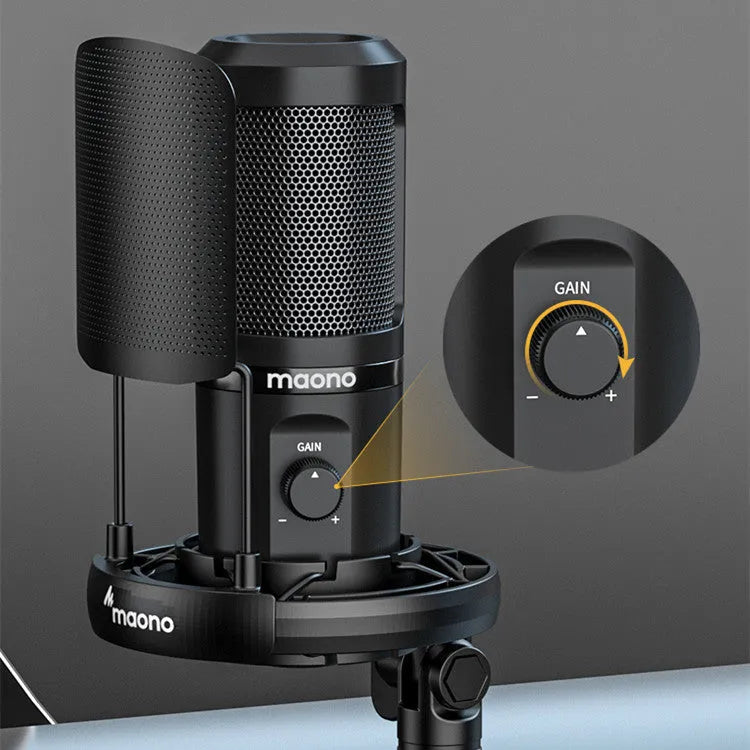 PM461 condenser microphone with tripod and shock rack for computer and mobile phone recording