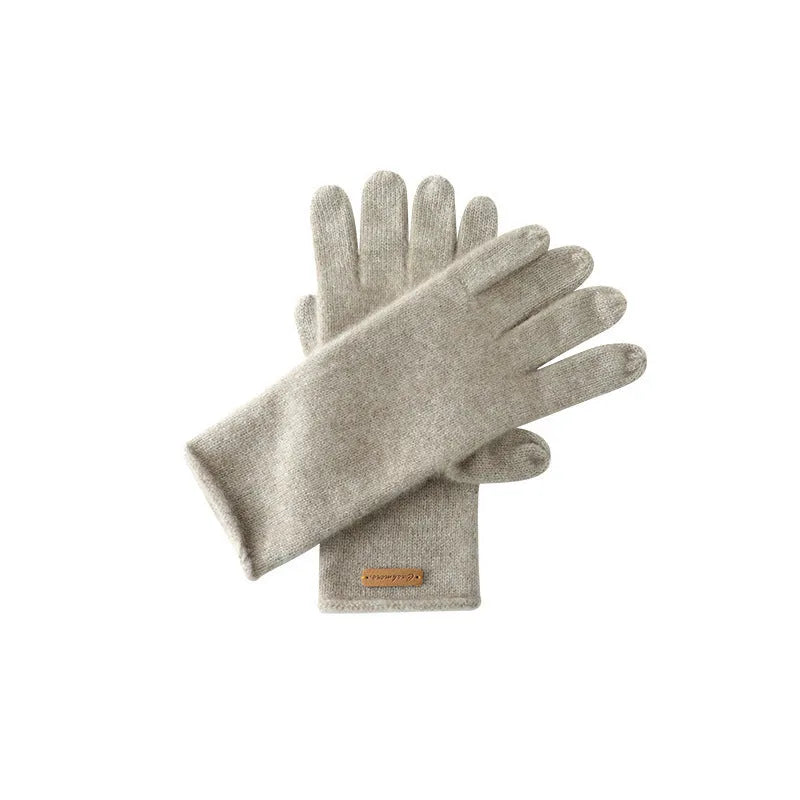 Cashmere autumn winter unisex riding gloves in black with jacquard knit and touch screen fingertips