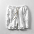 Men's striped casual cropped summer pants in straight cut street style design