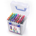 48-colour oily soft-tip marker set with round and oblique heads for student hand-painted design projects