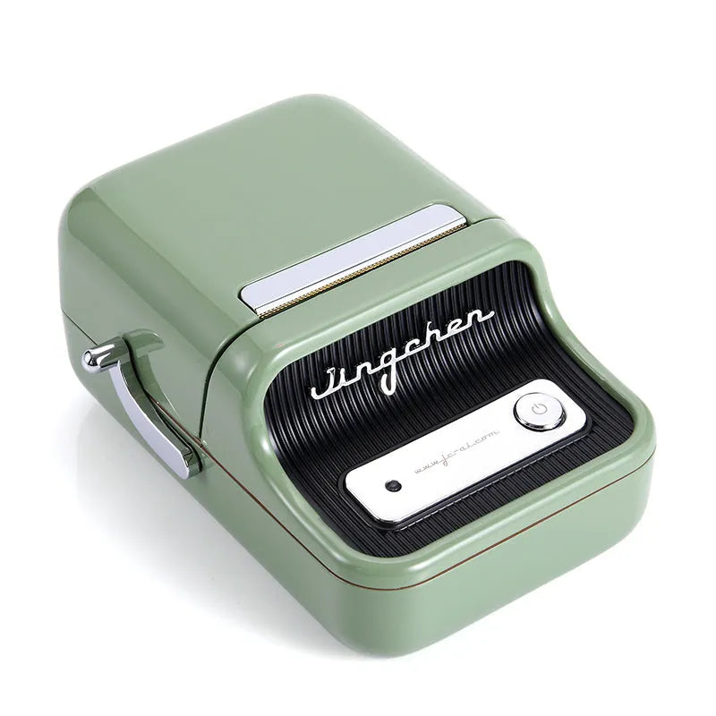 B21 food pricing machine label printer in black, 130x95x60mm, with thermal print and Bluetooth