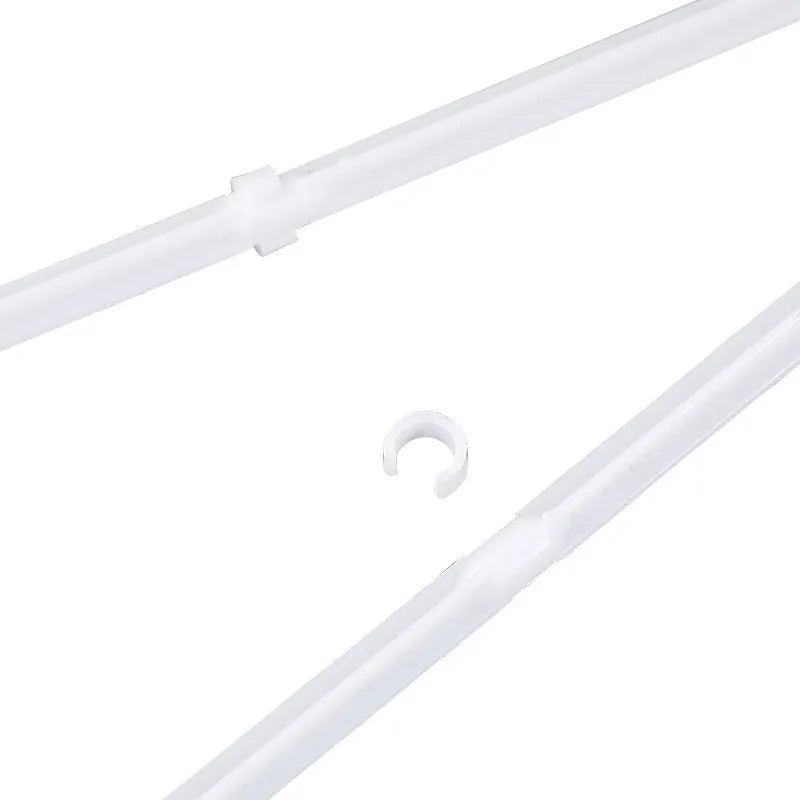 10 white plastic car window flag pole holder clips on a white background.
