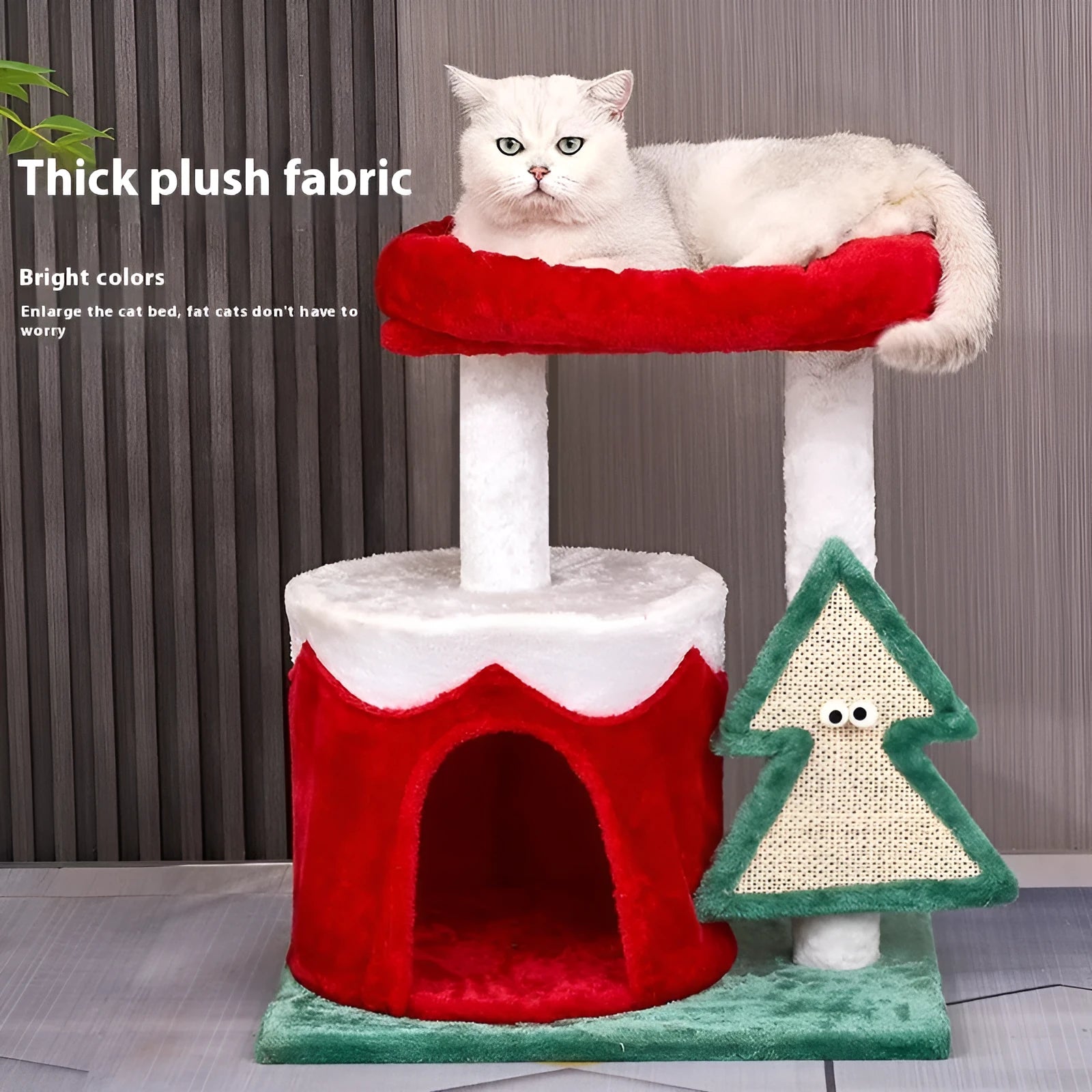 Christmas colour matching cat scratch integrated toy with density plate construction