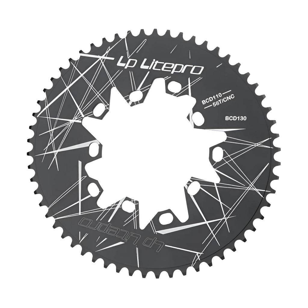 Aluminium alloy oval chainring 52T 110/130BCD for folding and road bike with anode anti-oxidation finish