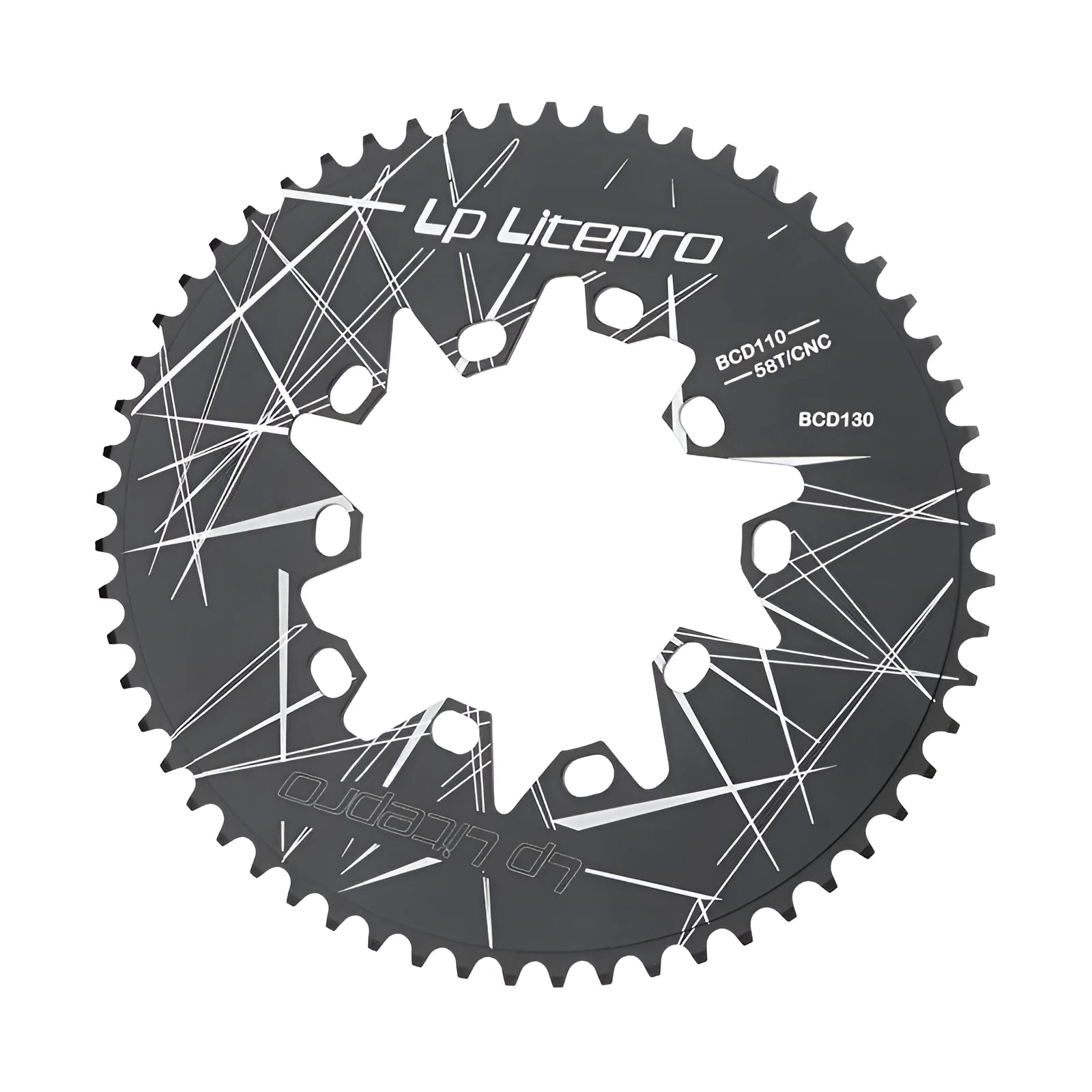 Aluminium alloy oval chainring 52T 110/130BCD for folding and road bike with anode anti-oxidation finish