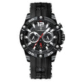 Men's quartz watch with silicone band and 8mm slim case in casual style