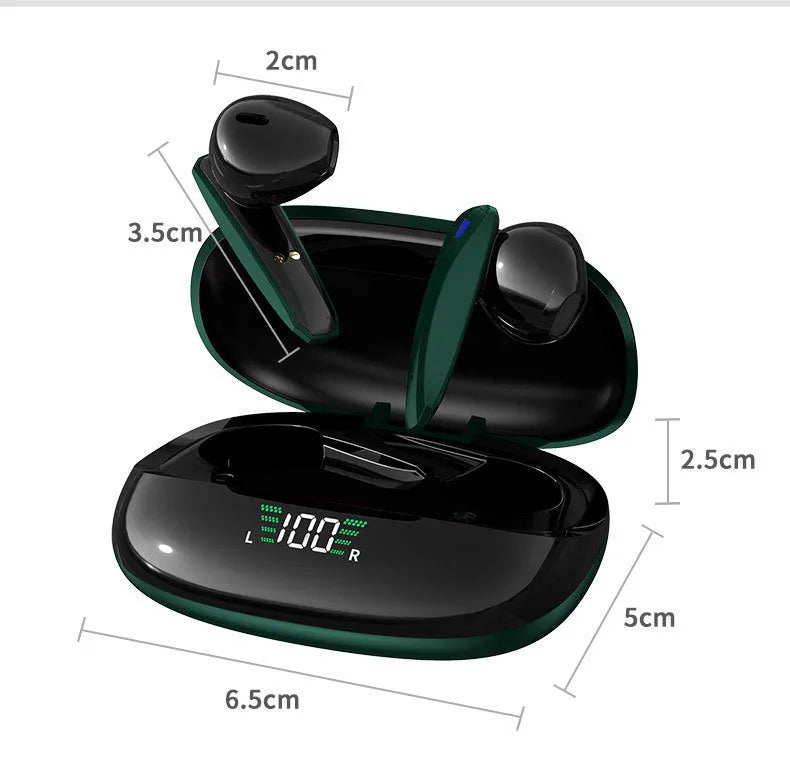 Y2 Green wireless Bluetooth gaming headset with low latency, stereo earplugs, and NFC